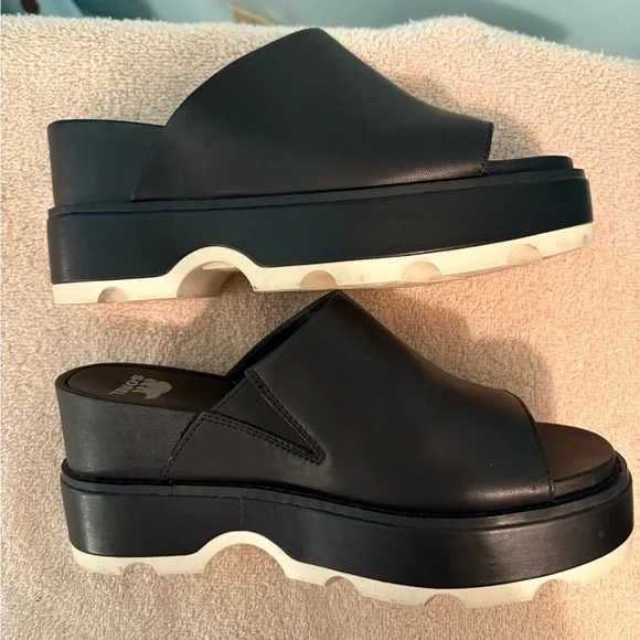 Sorel Black Platform Mules - Picture 5 of 10